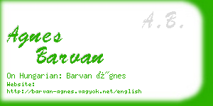 agnes barvan business card